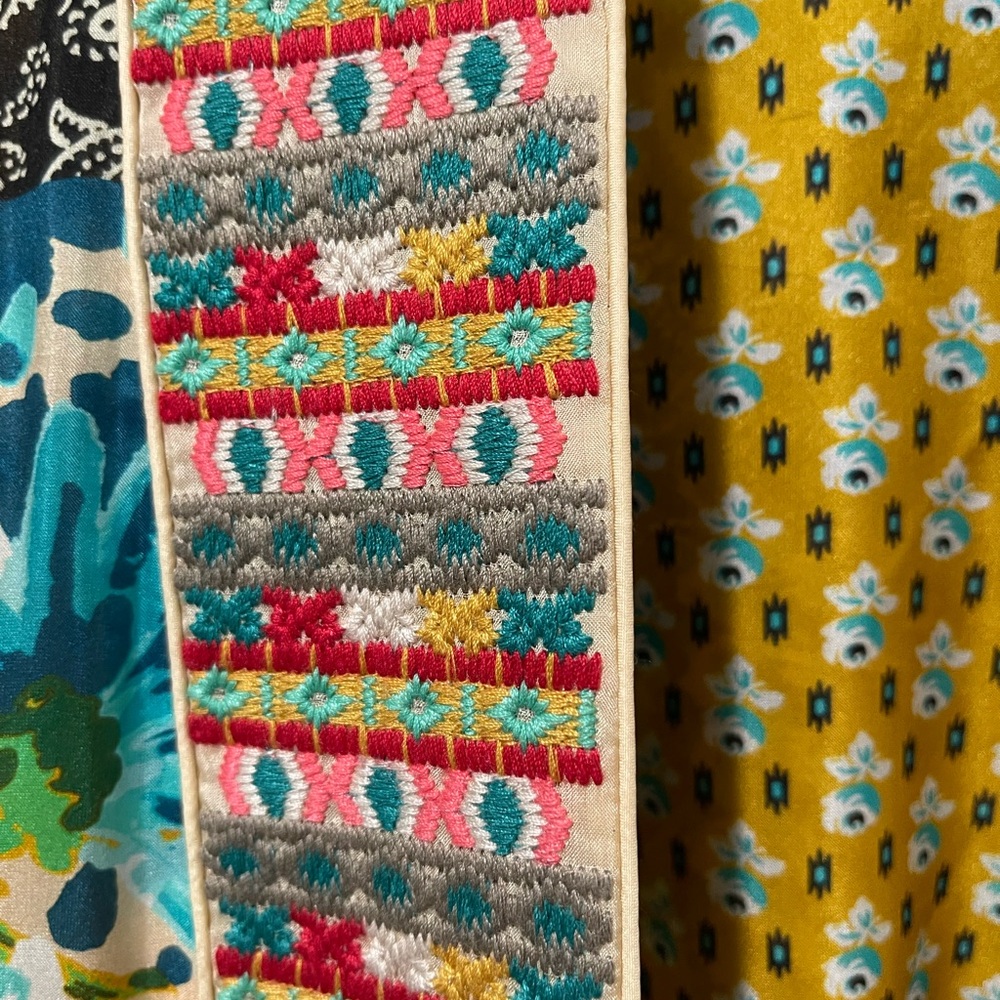 Johnny Was Multicolor Patchwork Robe - Picture 3 of 10